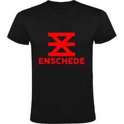 Enschede | Kinder T-shirt 128 | Zwart | FC Twente | Voetbal | Stadswapen | Overijssel | Embleem